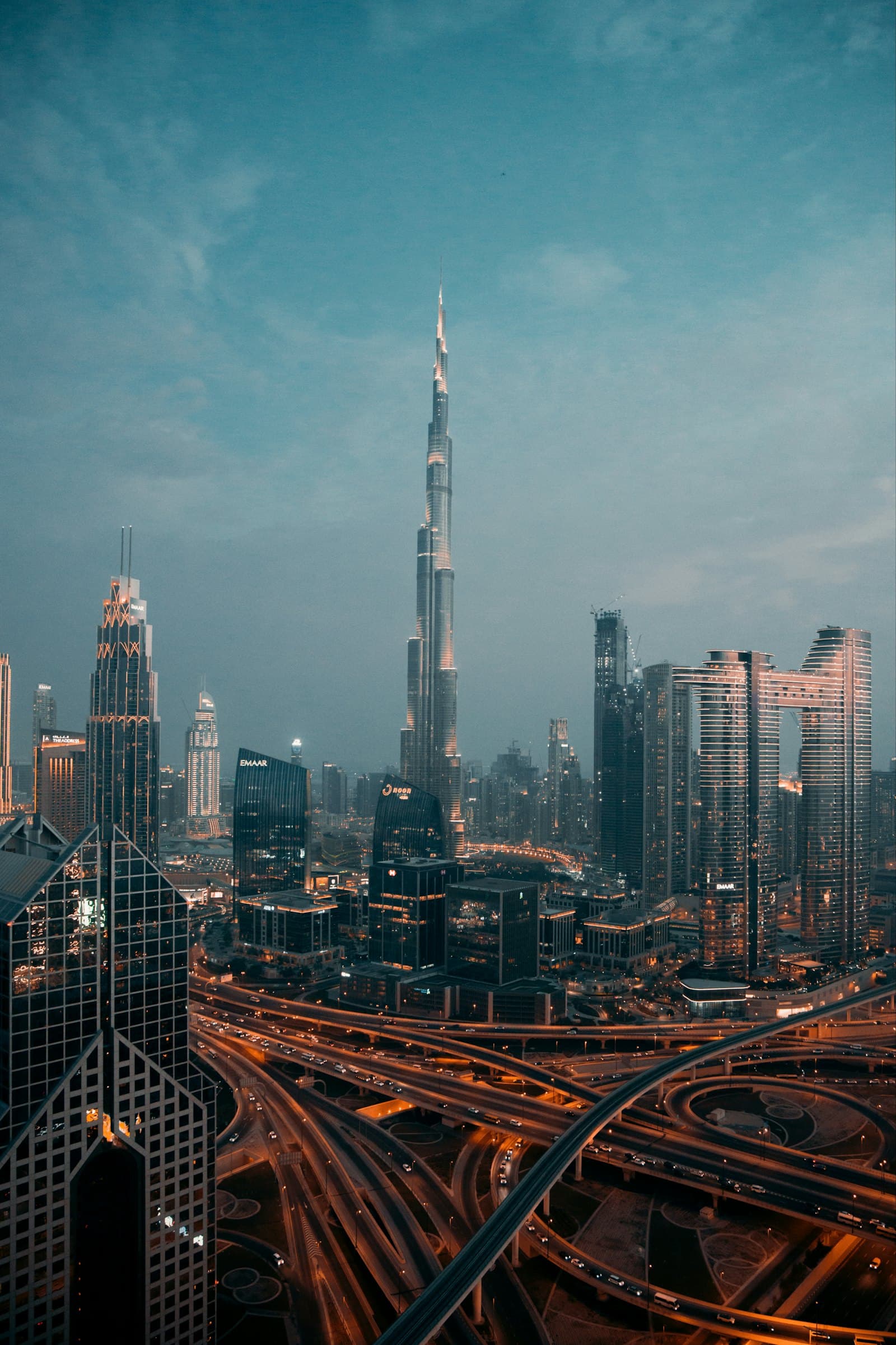 Downtown Dubai at night